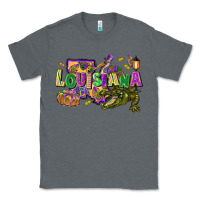 Charcoal Heather Louisiana Mardi Gras Classic Tee - FaDigitalArtStudio