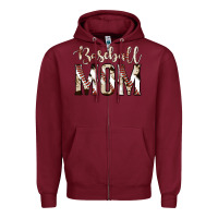Burgundy baseball mom Zipper Hoodie - Jasminsmagicworld