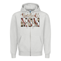 Dove Grey baseball mom Zipper Hoodie - Jasminsmagicworld