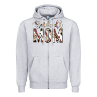 Heather Grey baseball mom Zipper Hoodie - Jasminsmagicworld