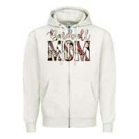 Oatmeal Heather baseball mom Zipper Hoodie - Jasminsmagicworld