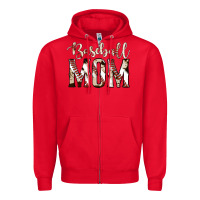 Red baseball mom Zipper Hoodie - Jasminsmagicworld