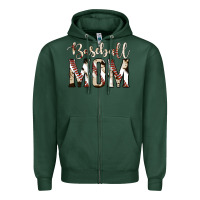 Sports Green baseball mom Zipper Hoodie - Jasminsmagicworld