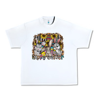 White Happy Easter Urban Heavy Tee - CowhideDigitalArt