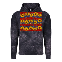 Cloud Black usa and sunflower pattern Vintage Hoodie - Artiststas