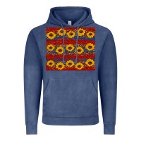 Vintage Denim usa and sunflower pattern Vintage Hoodie - Artiststas