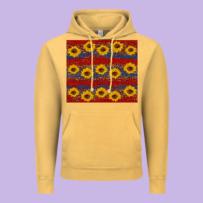 Usa And Sunflower Pattern Vintage Hoodie Designed By Artiststas
