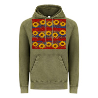 Vintage Olive usa and sunflower pattern Vintage Hoodie - Artiststas