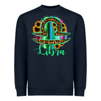 Libra Zodiac Sign Sunflower Leopard Serape Heavyweight Sweatshirt | Teevron