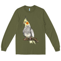 Army Green Cocktail Parrot Long Sleeve Tee - LillyAllenDesigns