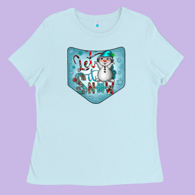 Christmas Pocket Ladies Tee Designed By Cowhidedigitalart