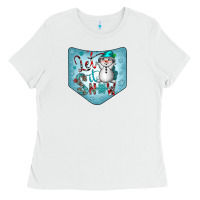 White Christmas Pocket Ladies Tee - CowhideDigitalArt