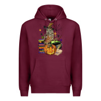 Burgundy halloween owl Premium Hoodie - BarkalooDesign