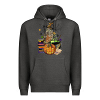 Charcoal Heather halloween owl Premium Hoodie - BarkalooDesign