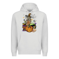 Dove Grey halloween owl Premium Hoodie - BarkalooDesign