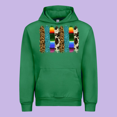 Serape Leopard Tooled Leather Cowhide Background Urban Hoodie Designed By Ranaportraitstore