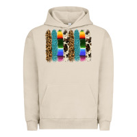 Pigment French Oak serape leopard tooled leather cowhide background Urban Hoodie - RanaPortraitStore