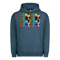 Pigment Midnight Navy serape leopard tooled leather cowhide background Urban Hoodie - RanaPortraitStore