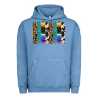 Pigment Pebble Blue serape leopard tooled leather cowhide background Urban Hoodie - RanaPortraitStore