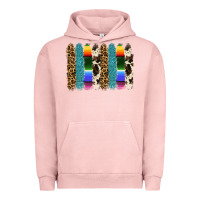 Pigment Salmon serape leopard tooled leather cowhide background Urban Hoodie - RanaPortraitStore