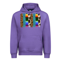 Tulip serape leopard tooled leather cowhide background Urban Hoodie - RanaPortraitStore