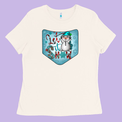 Christmas Pocket Ladies Tee Designed By Cowhidedigitalart