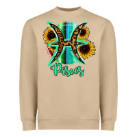 Mushroom Pisces Zodiac Sign Sunflower Leopard Serape Heavyweight Sweatshirt - RanaPortraitStore