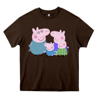 Chocolate Brown peppa pig family Heavy Core Tee - artisFamous