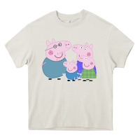 Cream peppa pig family Heavy Core Tee - artisFamous