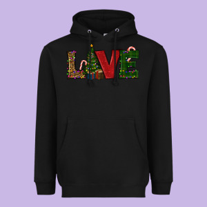 Christmas Tree Love Heavyweight Hoodie Designed By Ranaportraitstore