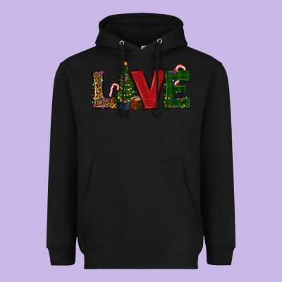 Christmas Tree Love Heavyweight Hoodie Designed By Ranaportraitstore