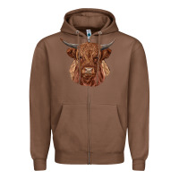 Chestnut highland cow Zipper Hoodie - RanaPortraitStore