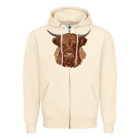 Sandshell highland cow Zipper Hoodie - RanaPortraitStore