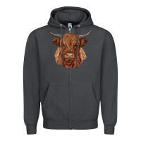 Smoke highland cow Zipper Hoodie - RanaPortraitStore
