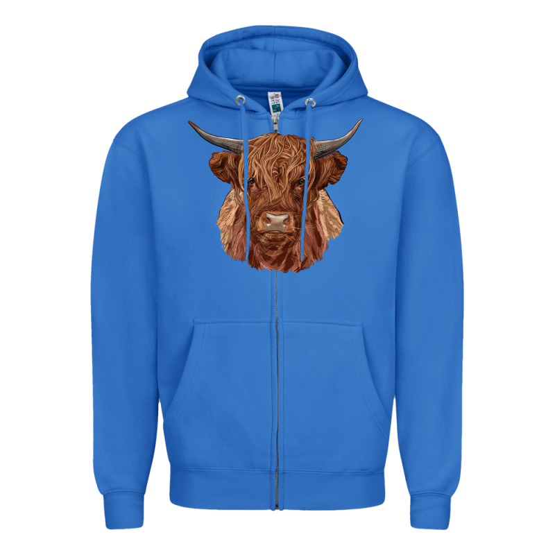 Highland Cow Zipper Hoodie by RanaPortraitStore | Teevron