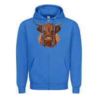 True Royal highland cow Zipper Hoodie - RanaPortraitStore