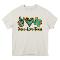 Cream Peace Love Texas Heavy Core Tee - Jasminsmagicworld