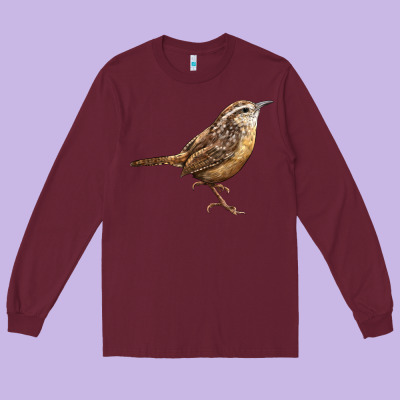 Ccarolina Wren Long Sleeve Tee Designed By Lillyallendesigns