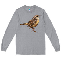 Heather Grey Ccarolina Wren Long Sleeve Tee - LillyAllenDesigns