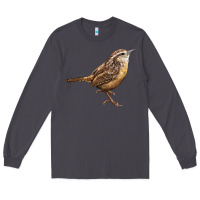 Smoke Ccarolina Wren Long Sleeve Tee - LillyAllenDesigns