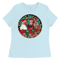 Baby Blue Chickens Ladies Tee - CowhideDigitalArt