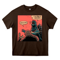 Chocolate Brown i am king of monsters Heavy Core Tee - artisFamous