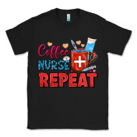 Black Coffee Nurse Repeat Classic Tee - FaDigitalArtStudio