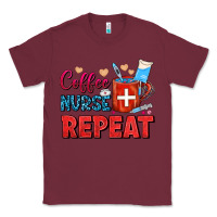 Burgundy Coffee Nurse Repeat Classic Tee - FaDigitalArtStudio