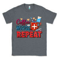 Charcoal Heather Coffee Nurse Repeat Classic Tee - FaDigitalArtStudio