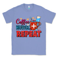 Colony Blue Coffee Nurse Repeat Classic Tee - FaDigitalArtStudio