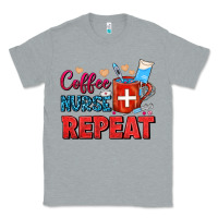Heather Grey Coffee Nurse Repeat Classic Tee - FaDigitalArtStudio