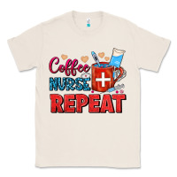 Natural Coffee Nurse Repeat Classic Tee - FaDigitalArtStudio