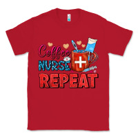 Red Coffee Nurse Repeat Classic Tee - FaDigitalArtStudio
