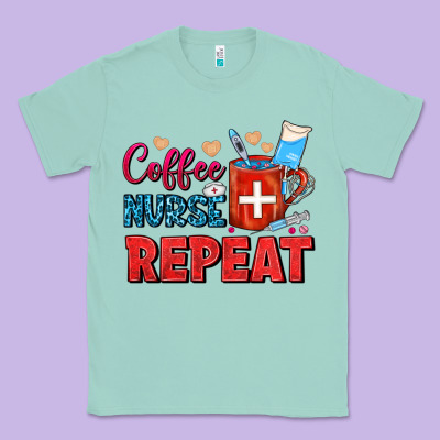 Coffee Nurse Repeat Classic Tee Designed By Fadigitalartstudio